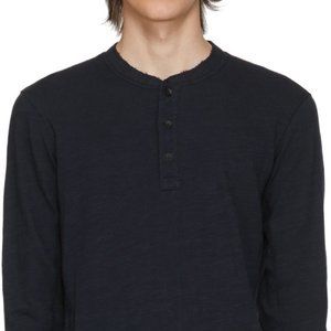 Classic Cotton Henley - Navy Blue